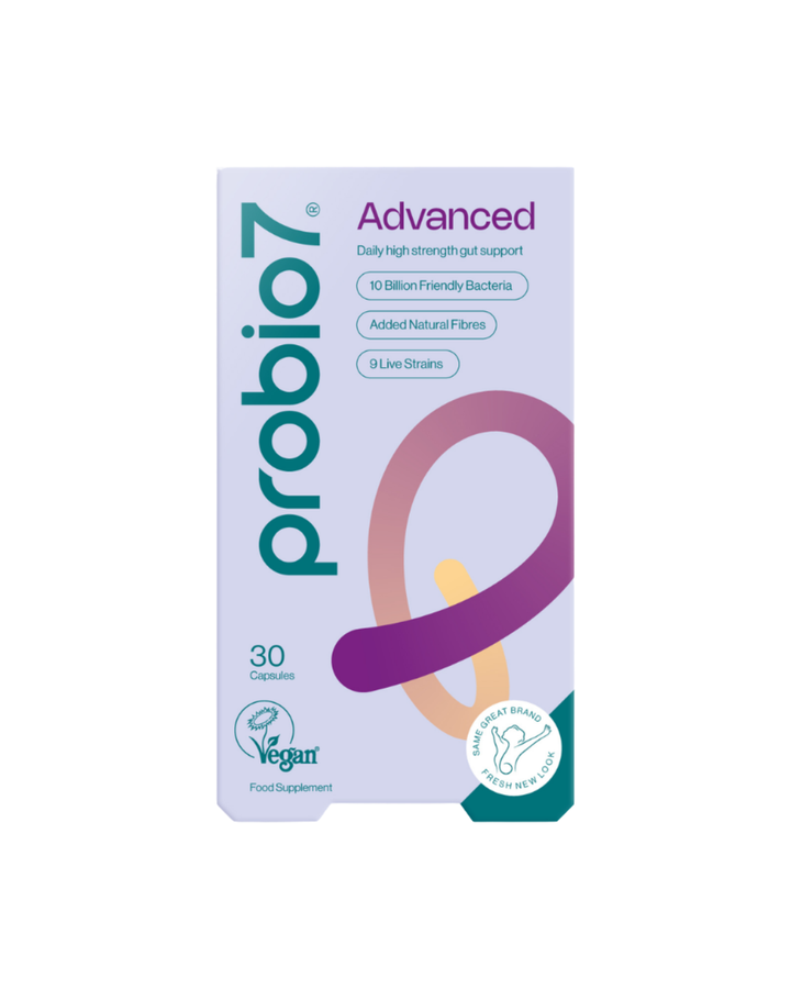 Probio7® Advanced - Η ενισχυμένη καθημερινή φόρμουλα. 10 δισ. ζωντανές καλλιέργειες, 8 στελέχη + S. boulardii. Από 12 ετών.