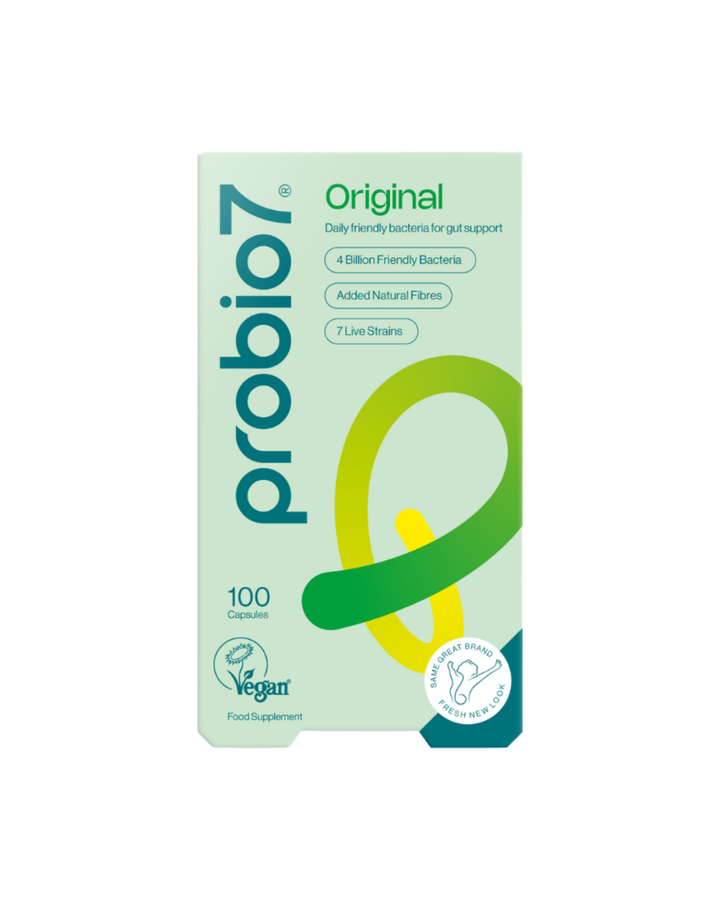 Probio7® Original — Καθημερινή ισορροπία για όλη την οικογένεια. 4 δισ. ζωντανές καλλιέργειες, 7 στελέχη φιλικών βακτηρίων. Από 2 ετών.