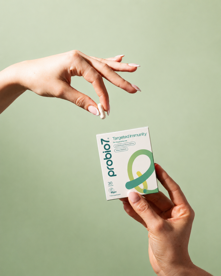 Probio7® Targeted Immunity —Μέγιστη ενίσχυση ανοσοποιητικού, άξονας εντέρου–πνευμόνων, χρόνια Covid. 4 στελέχη KABP™ + Βιταμίνη D. Από 2 ετών.