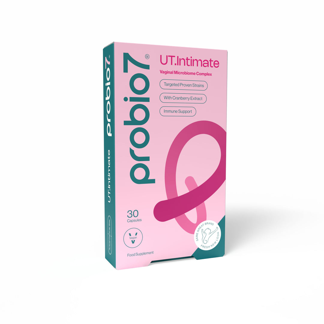 Probio7® UT.Intimate —Για κολπίτιδες & ουρολοιμώξεις. 3 στελέχη Lactobacillus + Cranberry, Βιταμίνες C & E. Για γυναίκες.