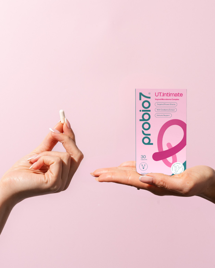 Probio7® UT.Intimate —Για κολπίτιδες & ουρολοιμώξεις. 3 στελέχη Lactobacillus + Cranberry, Βιταμίνες C & E. Για γυναίκες.