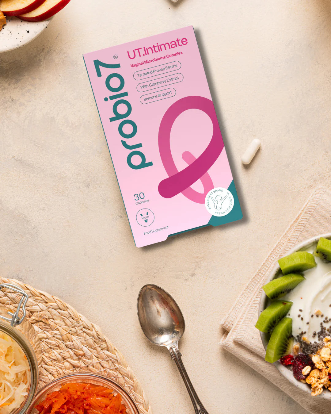 Probio7® UT.Intimate —Για κολπίτιδες & ουρολοιμώξεις. 3 στελέχη Lactobacillus + Cranberry, Βιταμίνες C & E. Για γυναίκες.